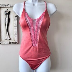 Billabong One Piece Crochet Swimsuit Size M